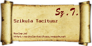 Szikula Tacitusz névjegykártya